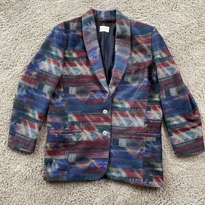 VTG 80s 90s Timbuktu Station Southwestern Aztec Santa Fe Blazer Jacket